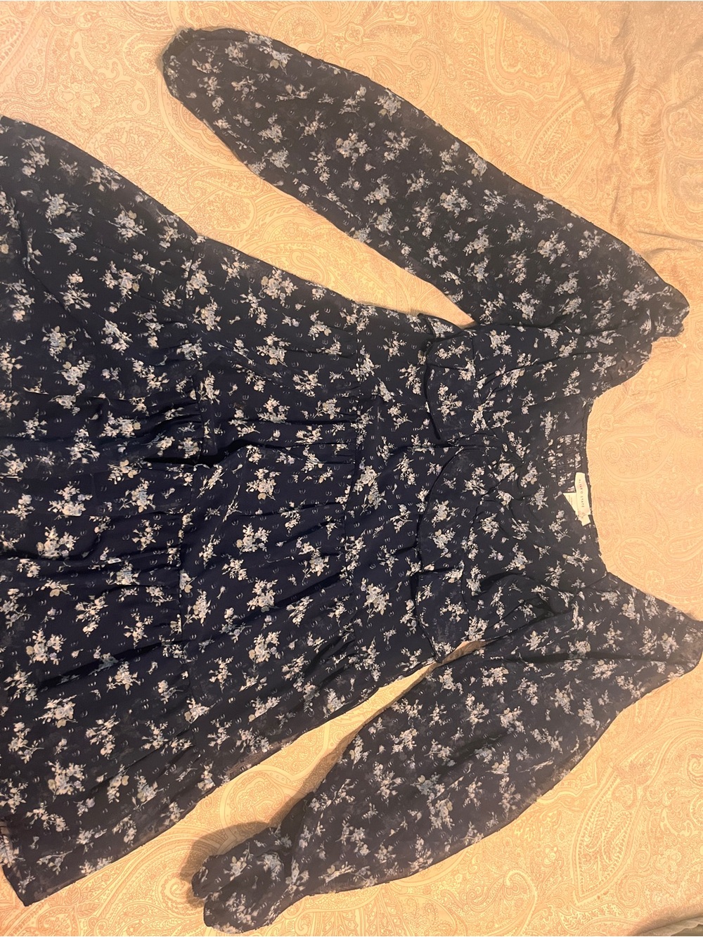 Altar'd State Navy and Light Blue Floral Dress